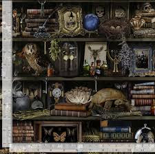 Library Brown novelty quilting fabric by Timeless Treasures