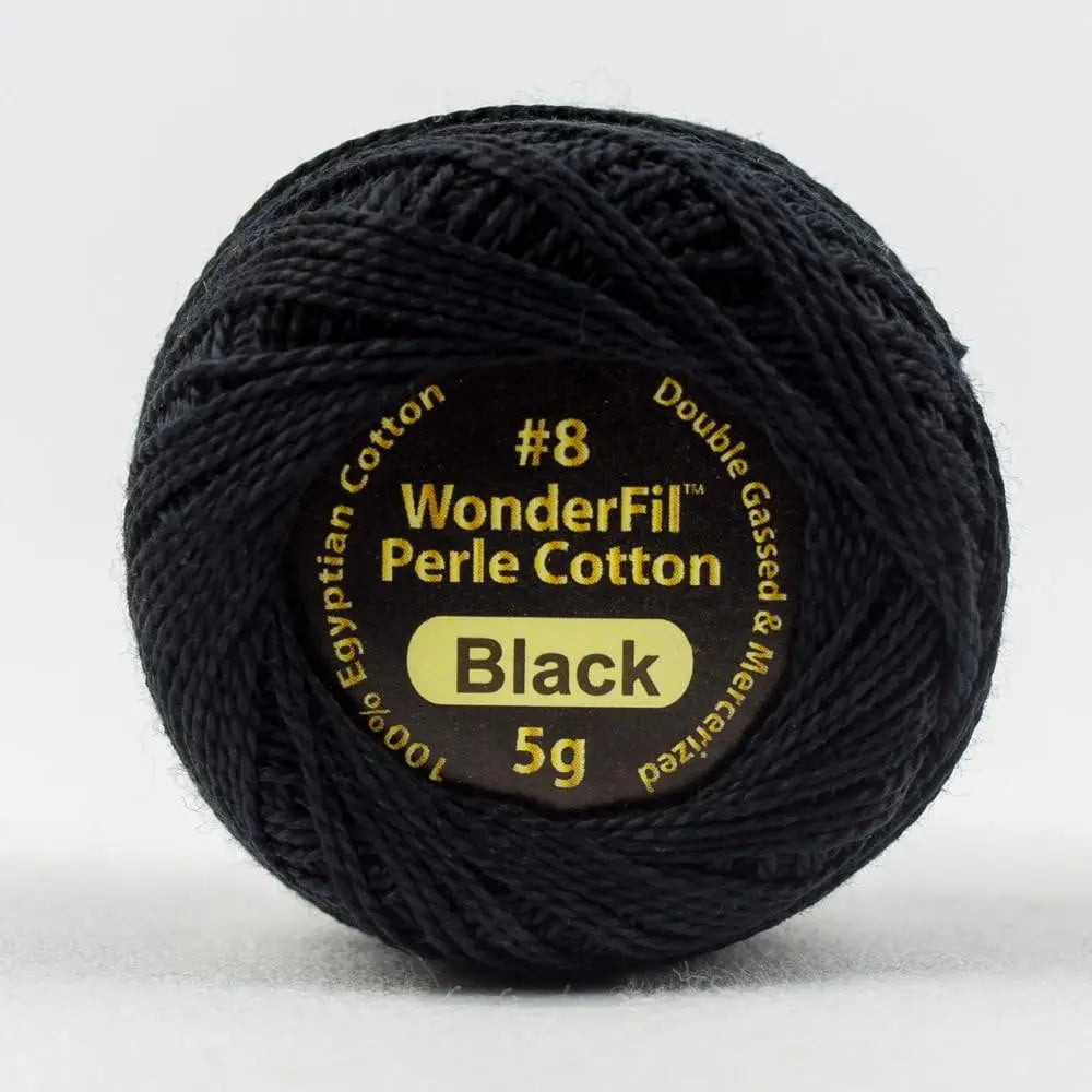 EL5Gblack - Eleganza™ 8wt Egyptian Cotton Black Thread WonderFil USA