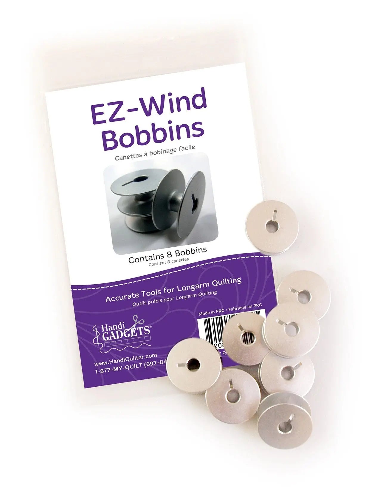 EZ-Wind Slotted Bobbin (M class) 8pk - Linda's Electric Quilters