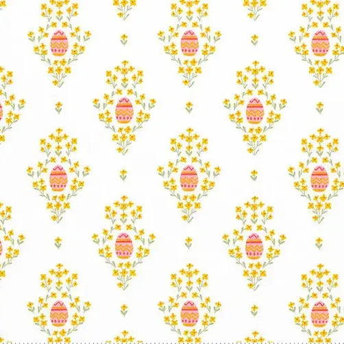 Easter Egg Hunt - White 44" / 45" Fabric Per Yard The Fabric Company