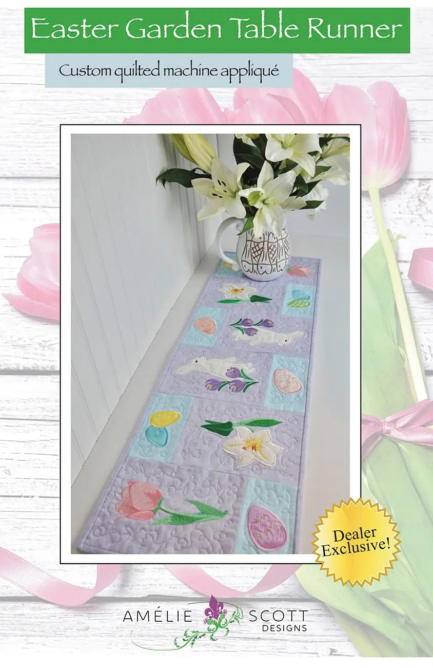 Easter Garden Table Runner - Linda's Electric Quilters