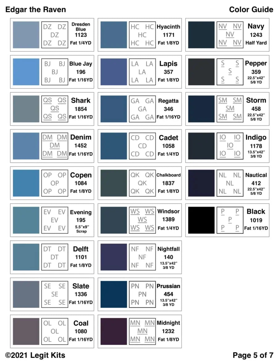Edgar the Raven Pattern Legit Kits