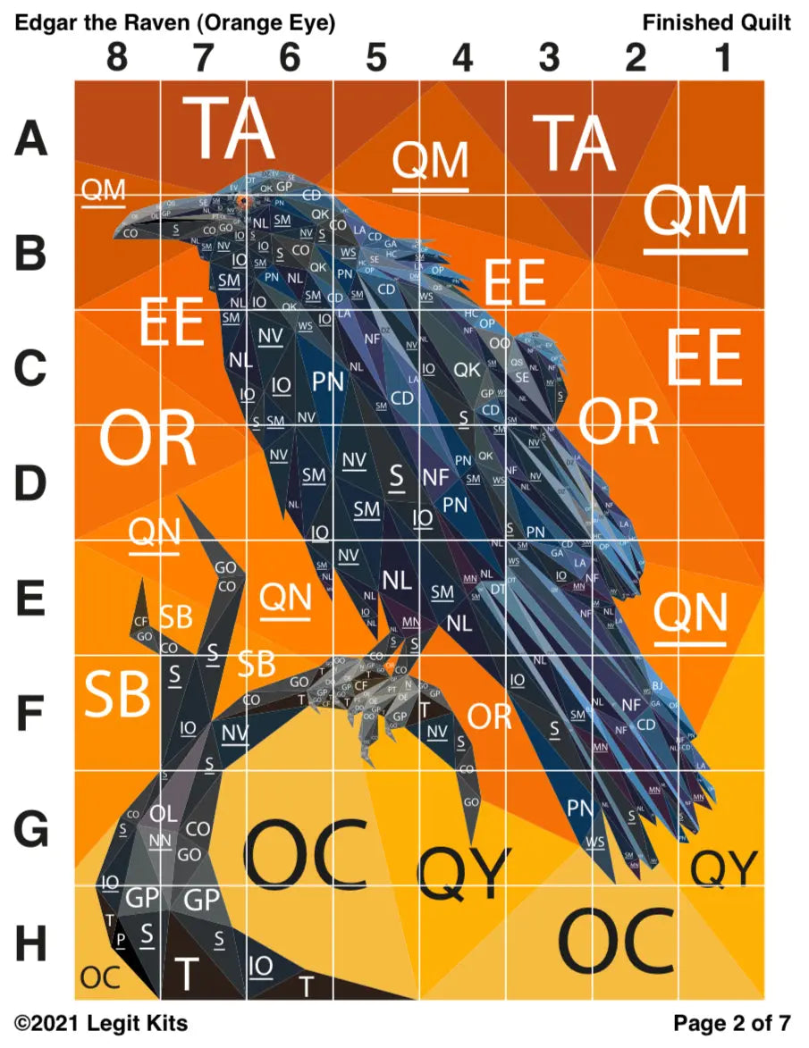 Edgar the Raven Quilt Kit - Linda's Electric Quilters