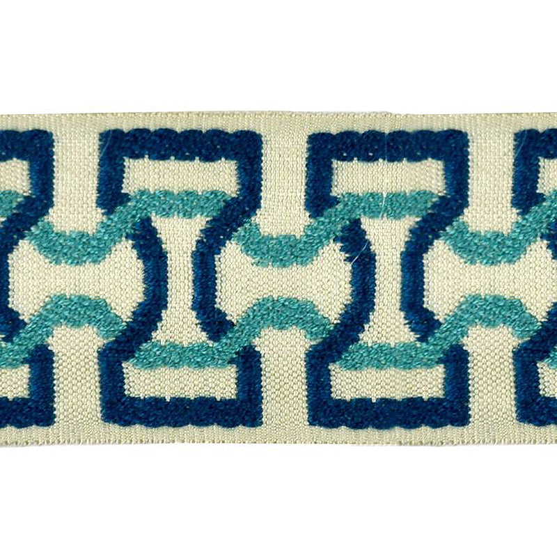 Elegance Collection - 2" width Braid (25 Yard Roll) - BR-7090-23/33 Royal Blue and Turquoise