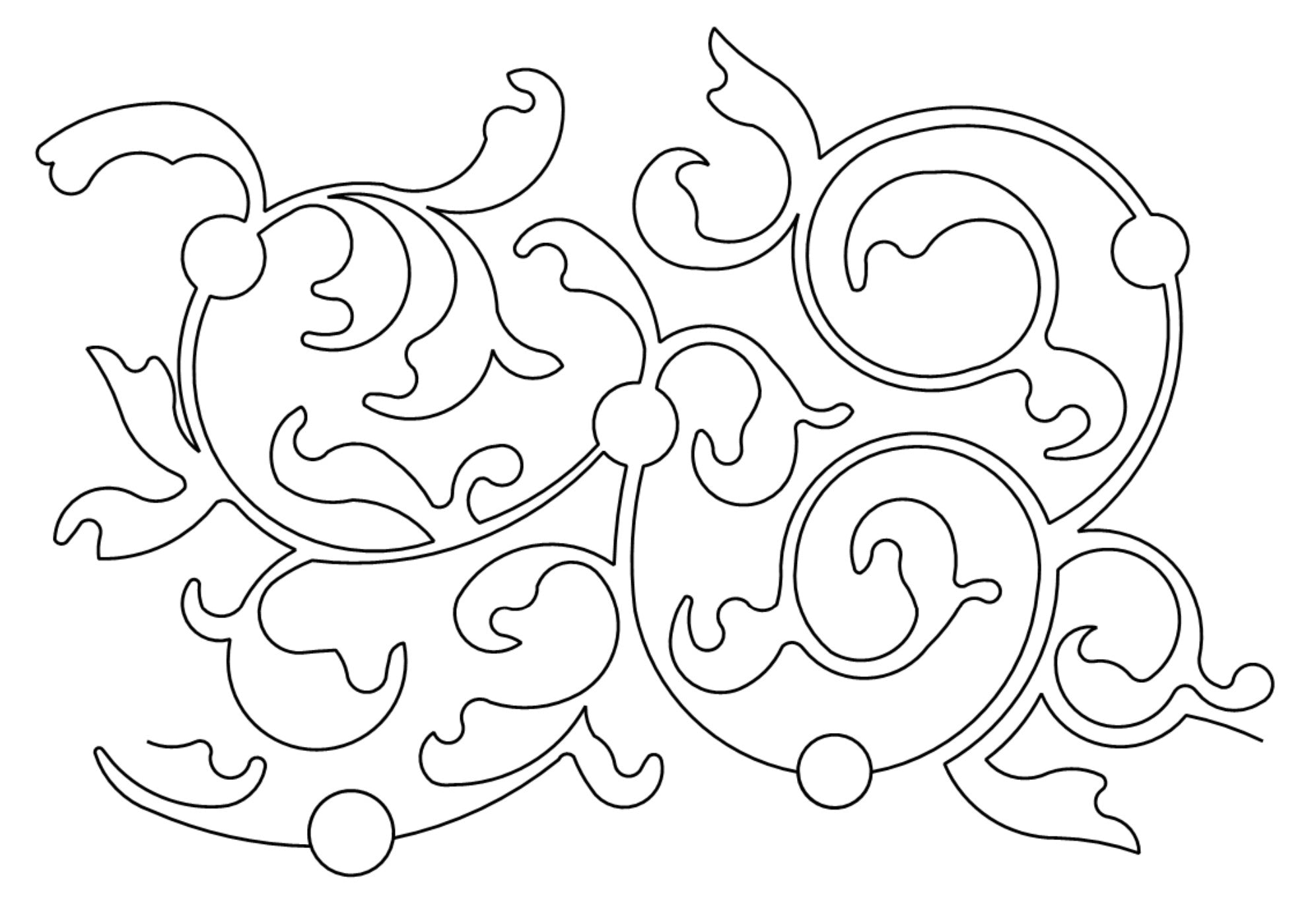 Elegance Digital E2E Wildflower Quilting Pantograph Close Up