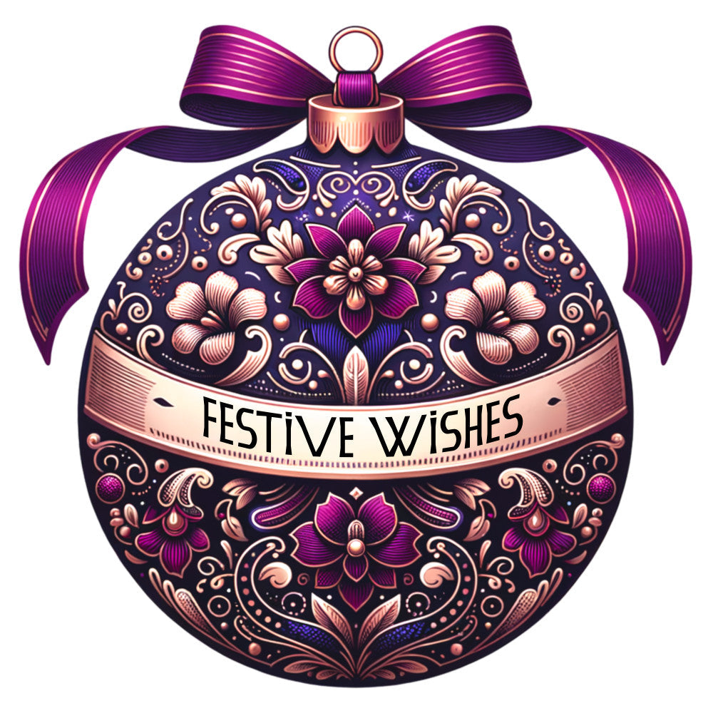 Elegant Christmas Ball Ornaments Fabric Panel 10