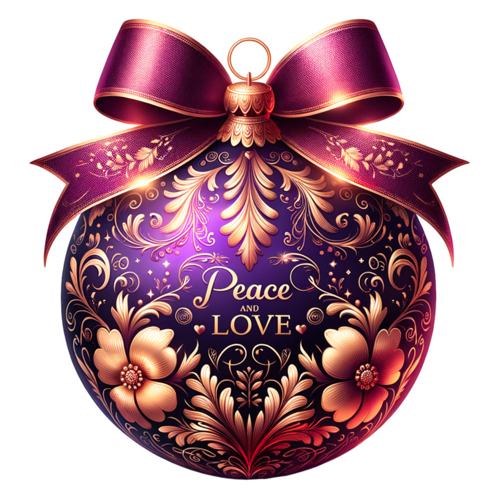 Elegant Christmas Ball Ornaments Fabric Panel 11