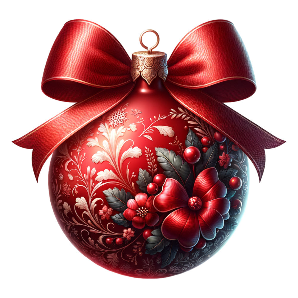 Elegant Christmas Ball Ornaments Fabric Panel 13