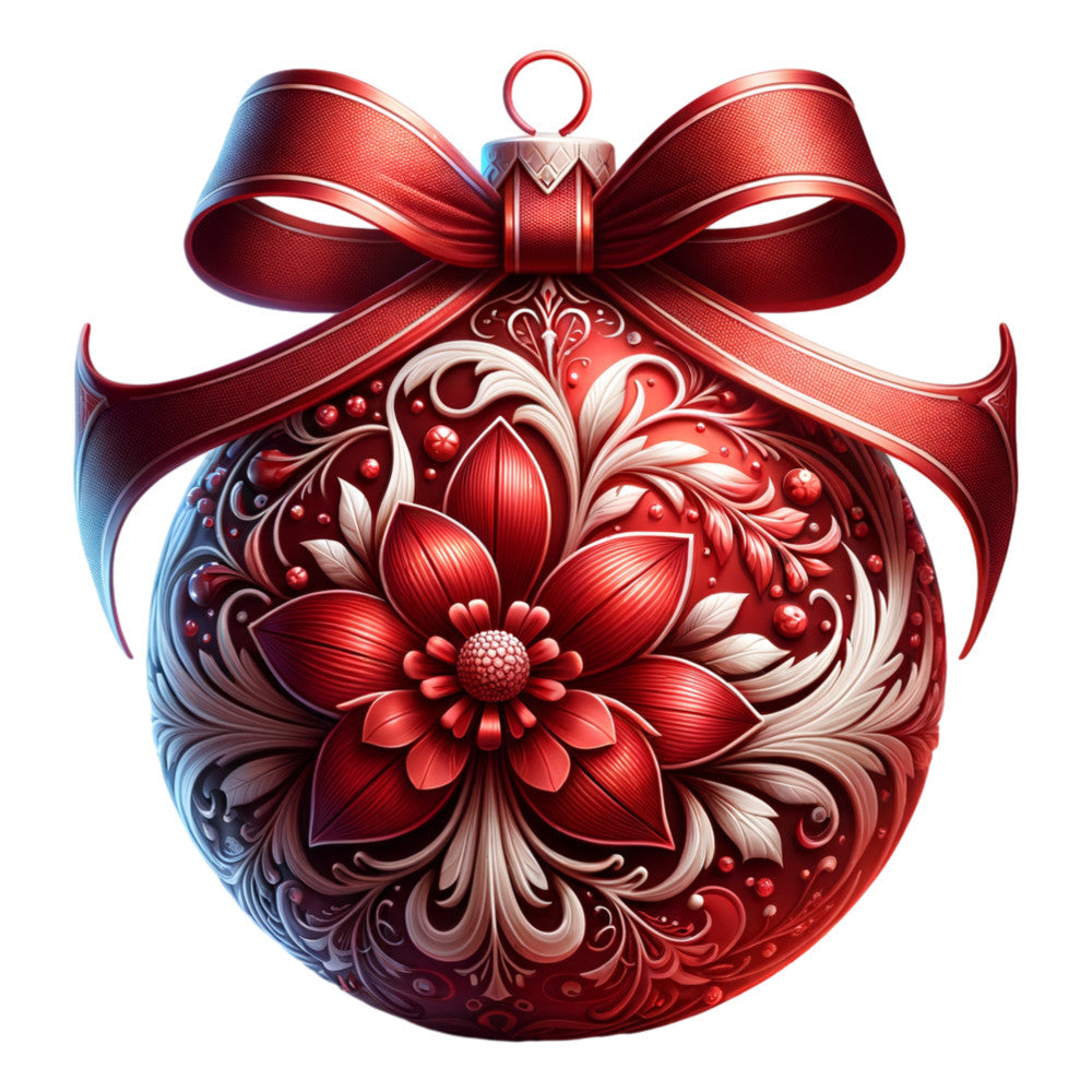 Elegant Christmas Ball Ornaments Fabric Panel 14