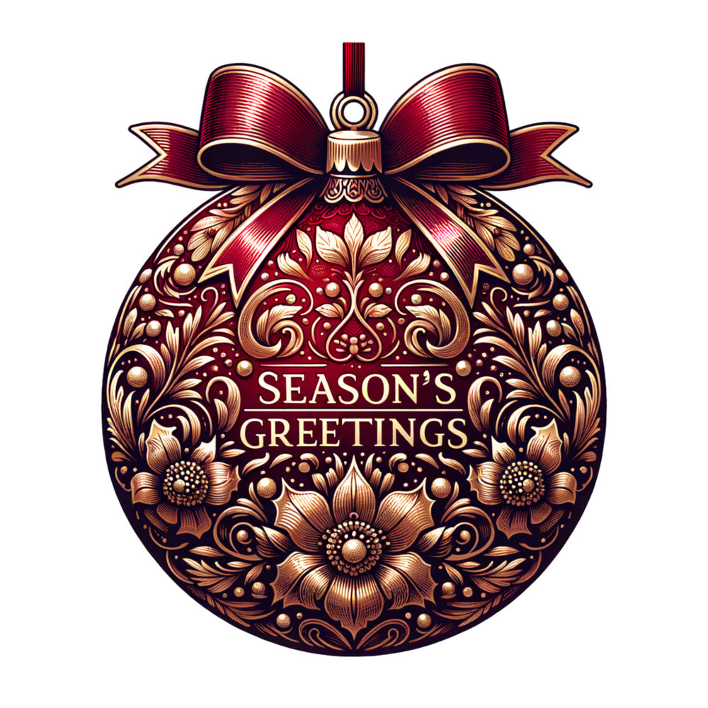 Elegant Christmas Ball Ornaments Fabric Panel 15