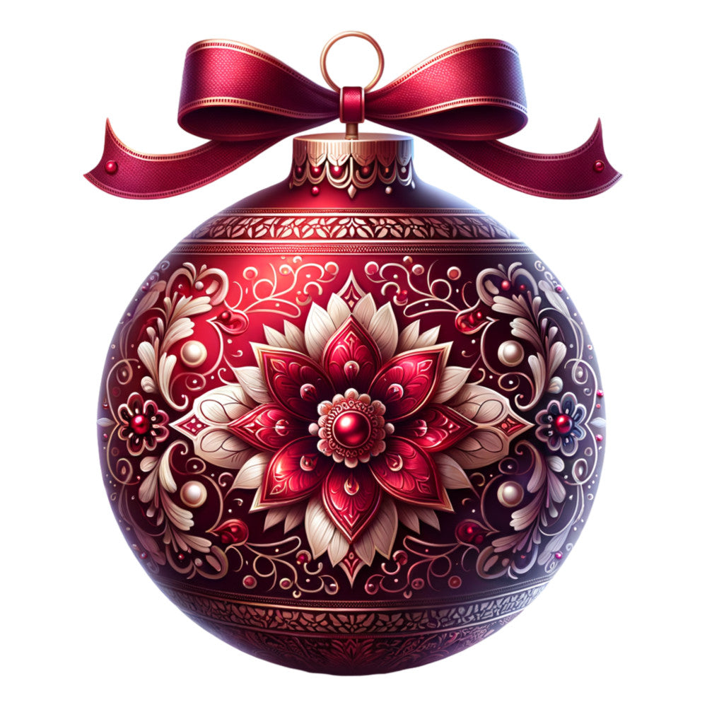 Elegant Christmas Ball Ornaments Fabric Panel 18