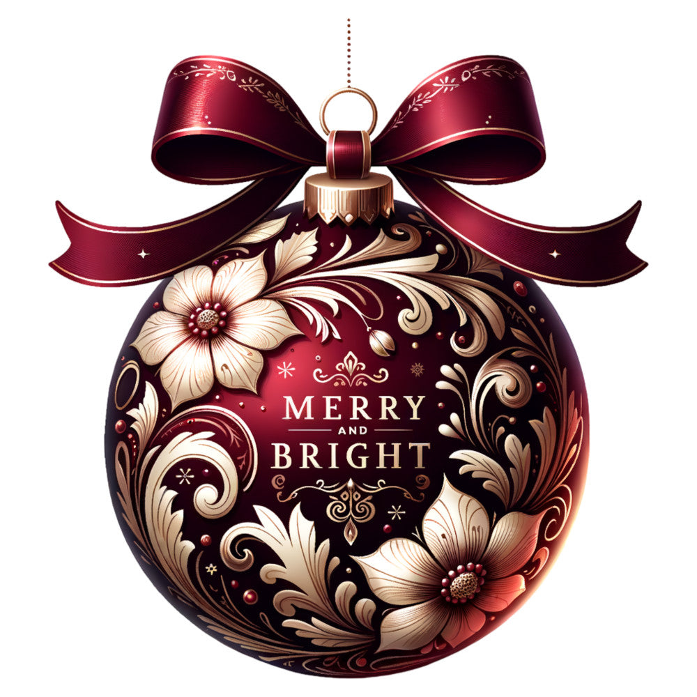 Elegant Christmas Ball Ornaments Fabric Panel 19