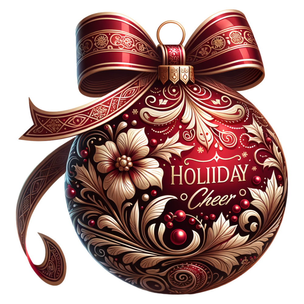 Elegant Christmas Ball Ornaments Fabric Panel 21