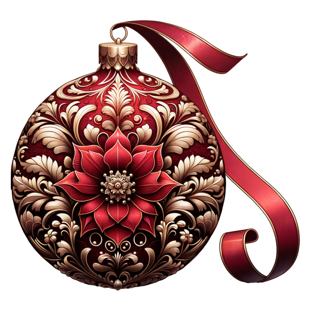 Elegant Christmas Ball Ornaments Fabric Panel 22