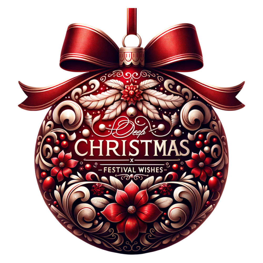 Elegant Christmas Ball Ornaments Fabric Panel 23