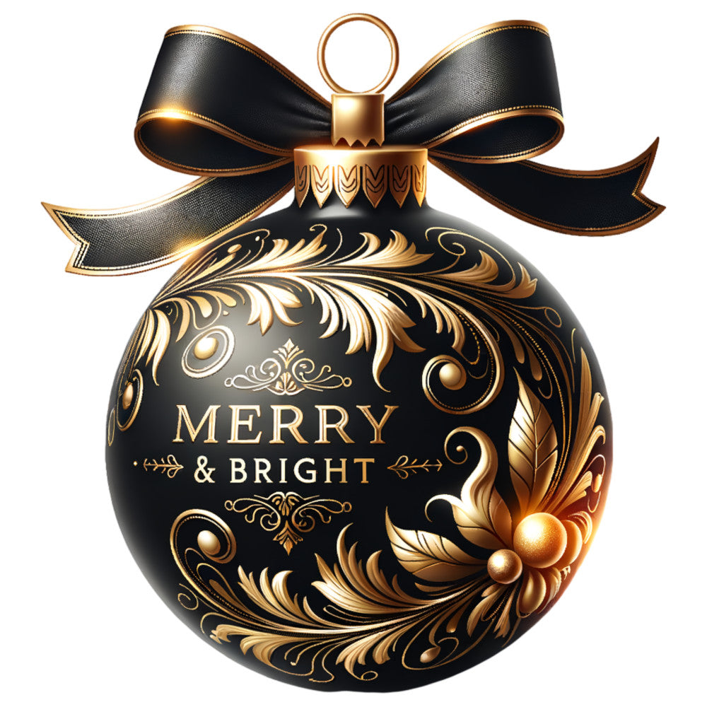Elegant Christmas Ball Ornaments Fabric Panel 28