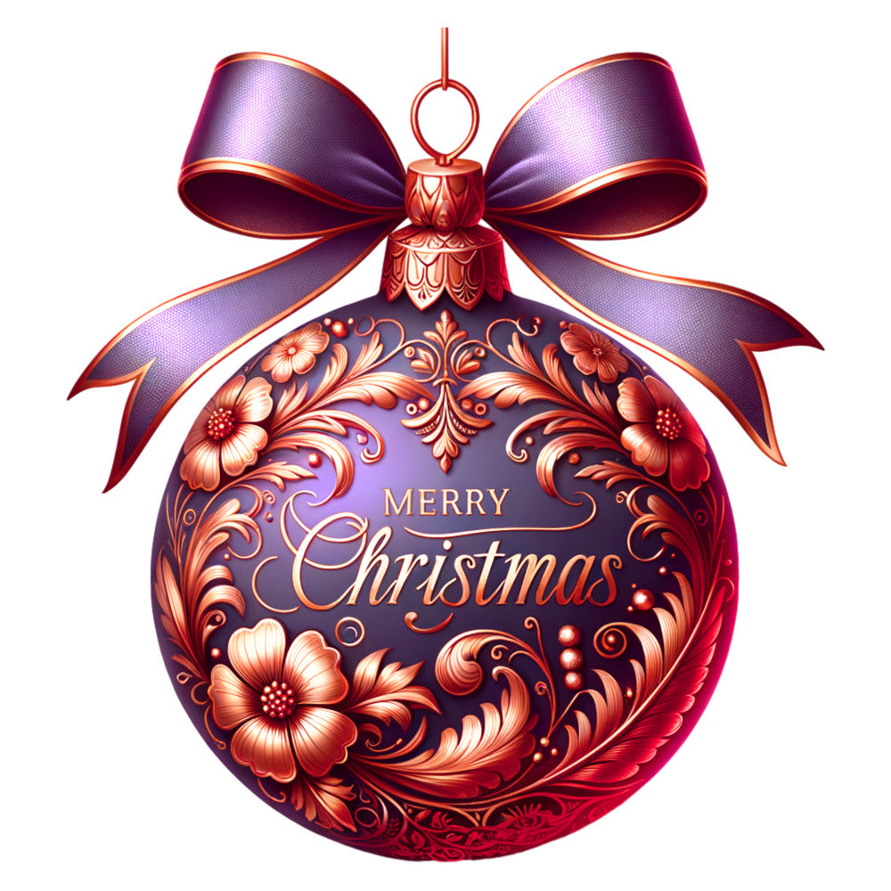 Elegant Christmas Ball Ornaments Fabric Panel 3
