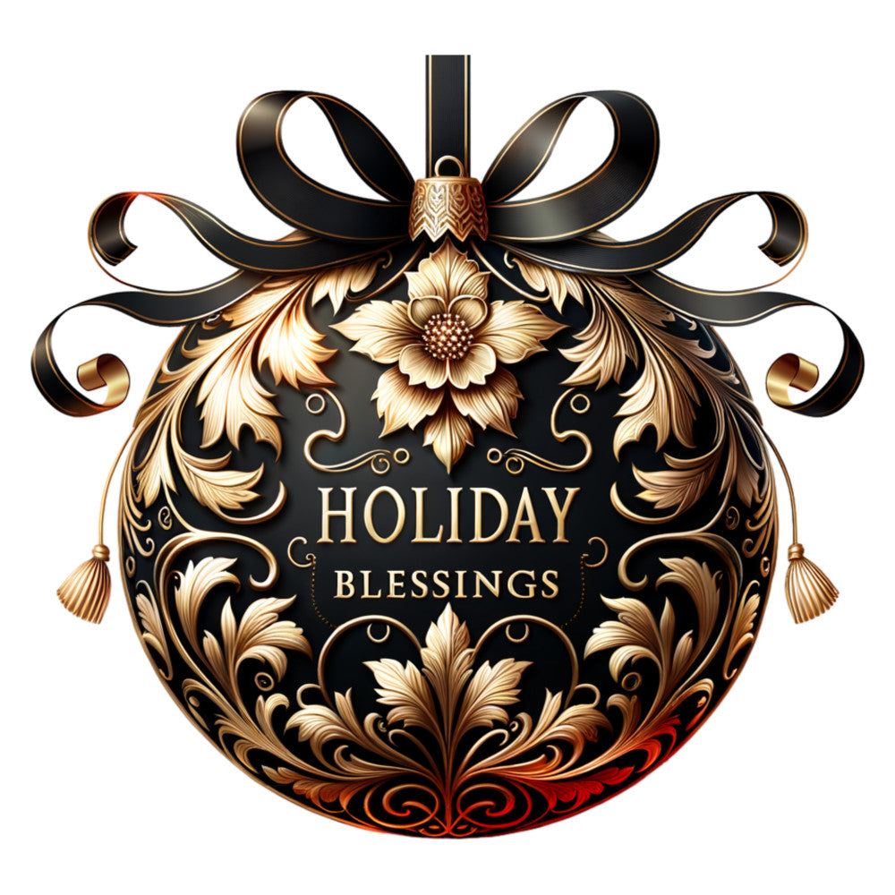 Elegant Christmas Ball Ornaments Fabric Panel 31