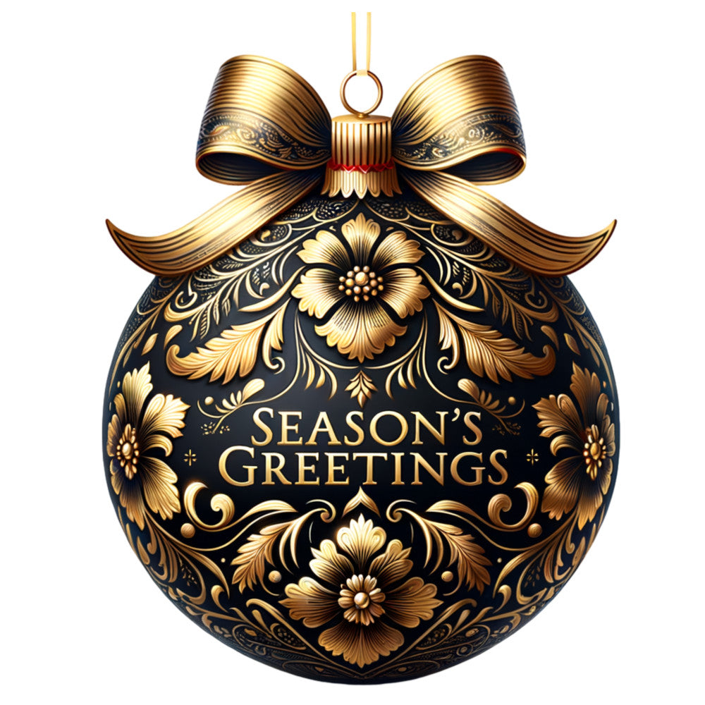 Elegant Christmas Ball Ornaments Fabric Panel 35