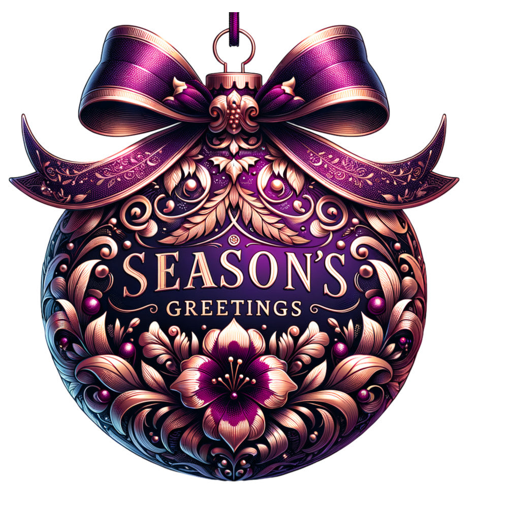Elegant Christmas Ball Ornaments Fabric Panel 4