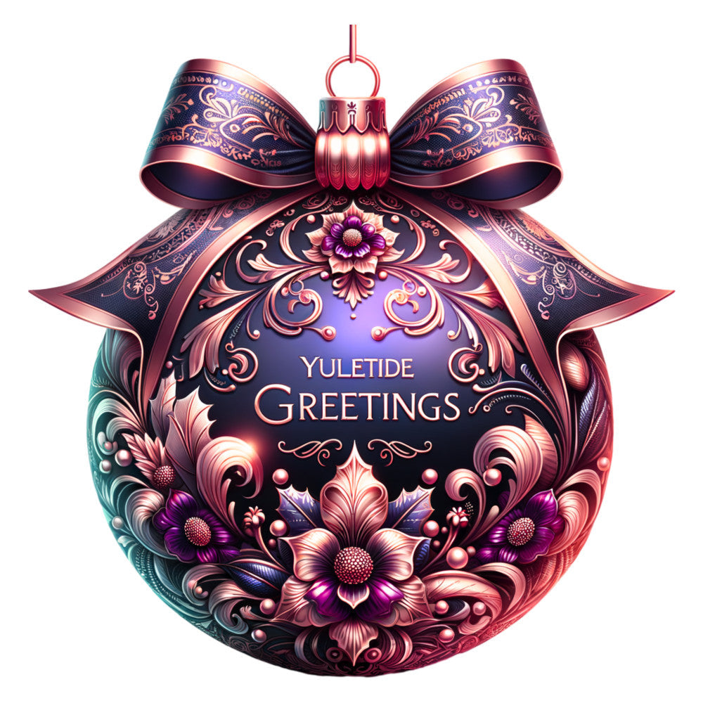 Elegant Christmas Ball Ornaments Fabric Panel 6