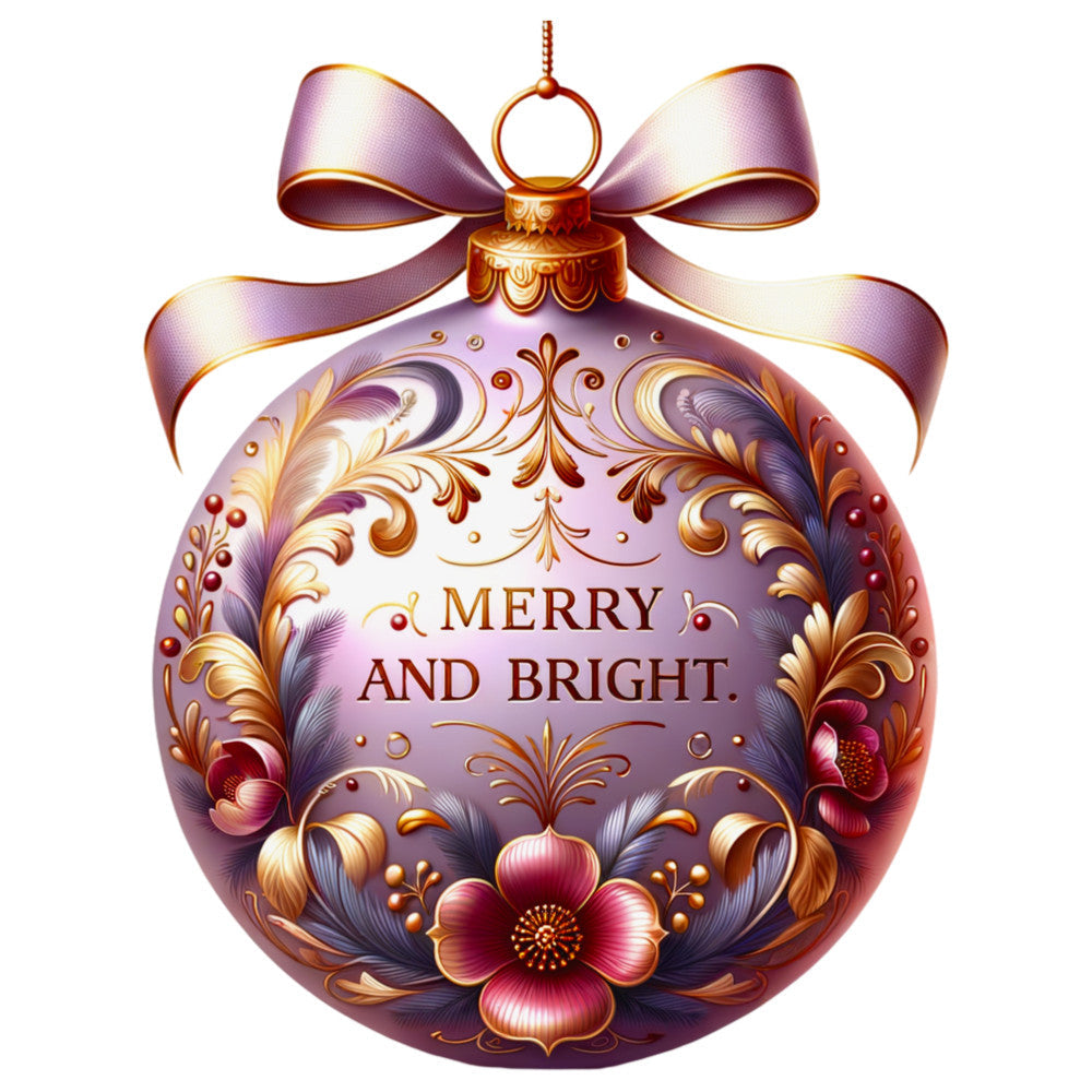 Elegant Christmas Ball Ornaments Fabric Panel 8
