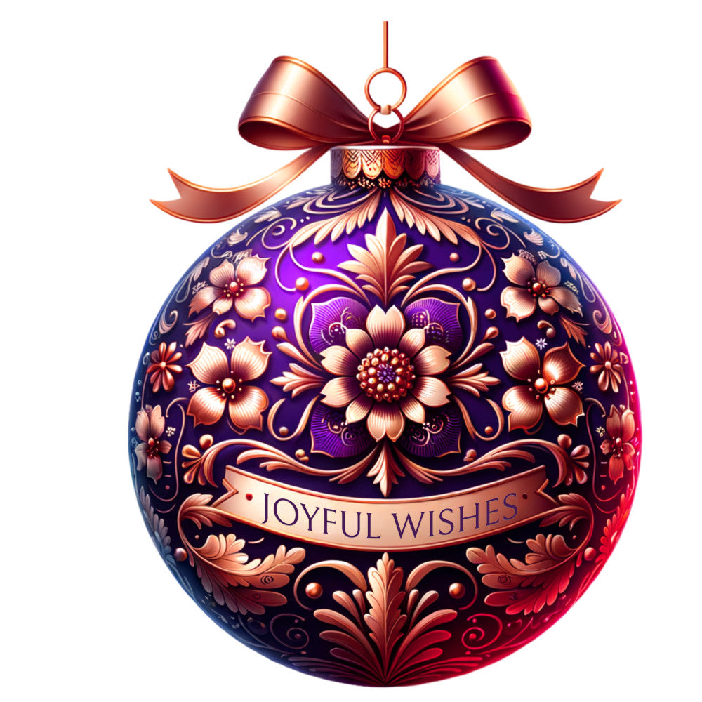 Elegant Christmas Ball Ornaments Fabric Panel 9