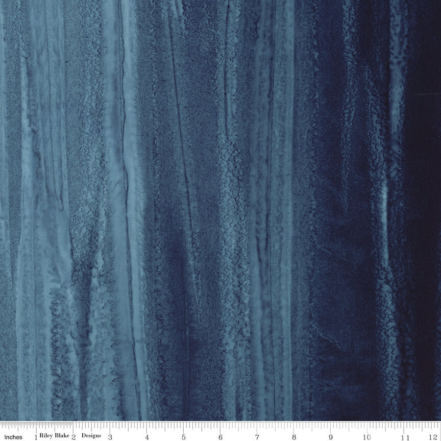 Elementals Batiks Color Fade Ombre Moody Blues hand-dyed batik quilting fabric by Riley Blake Designs, blue ombre cotton batik, sold by the yard