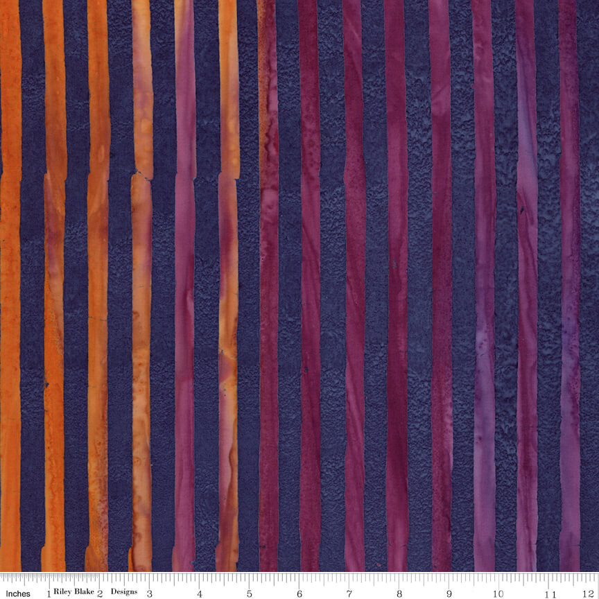 Elementals Batiks - Get in Line - Dark Skies 44"/45" Fabric Per Yard