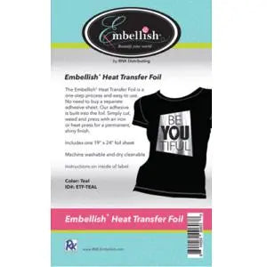 Embellish Heat Transfer Foil - Teal 19" x 24" - Linda's Electric Quilters