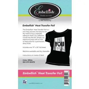 Embellish Heat Transfer Foil - White 19" x 24" - Linda's Electric Quilters