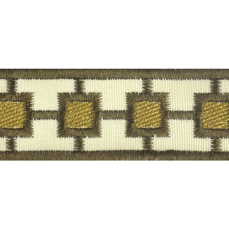 Embossed Decorative Trim Tape - 1 1/4" Width (25 Yard Roll) - BR-7331-38 Gold/Toffee