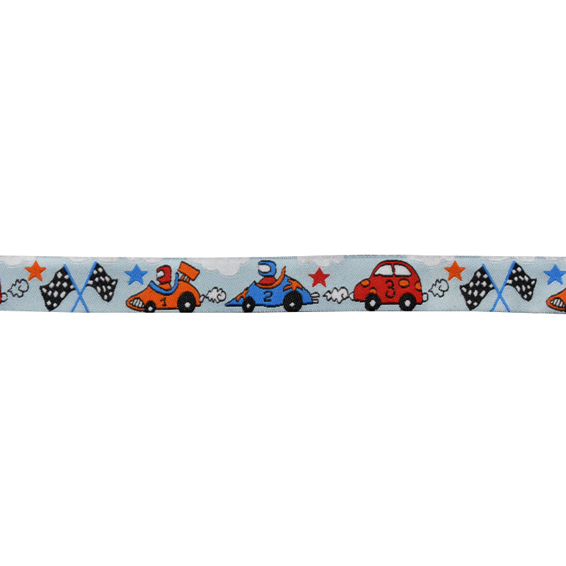 Embroidered Ribbon Tape - 5/8" Width (25 Yard Roll) - BR-7652 Race Car
