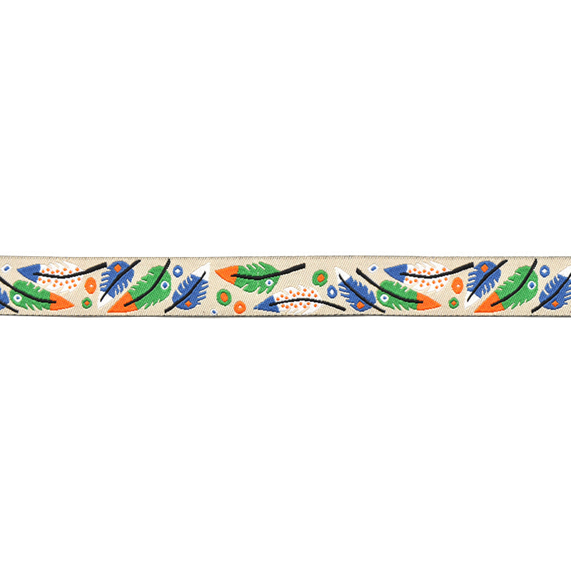 Embroidered Ribbon Tape - 5/8" Width (25 Yard Roll) - BR-7654 Feathers