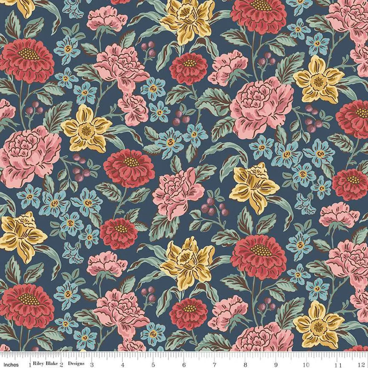 Emma Hartfield Navy 43"/44" Fabric Per Yard Riley Blake Designs