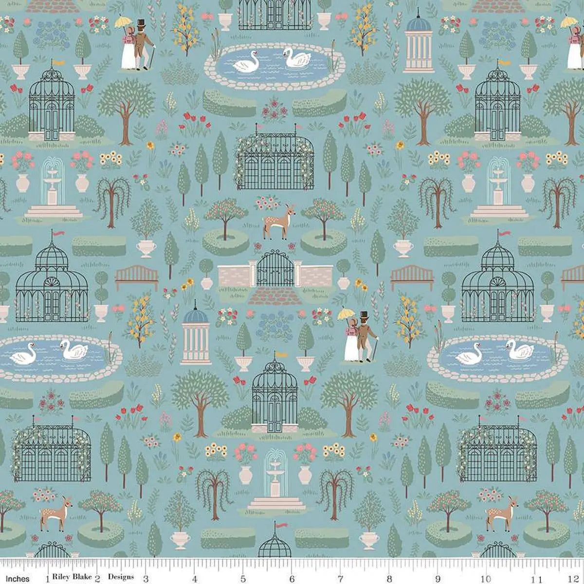 Emma Highbury Blue 43"/44" Fabric Per Yard Riley Blake Designs