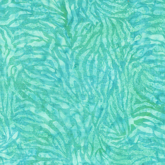 Essence Tiger Stripe-Teal Scuba Batik 44"/45" Fabric Per Yard