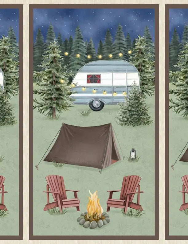 Evergreen Escape Large Panel Multi Cotton 44"/45" Fabric Per Yard Wilmington Fabrics