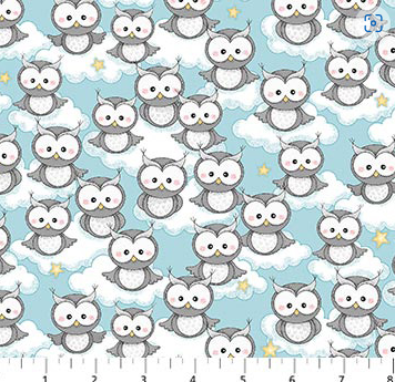 Northcott Patrick Lose Night Owl penguins quilting cotton fabric in Multi