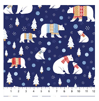 Northcott Bear Hugs multi polar bears flannel