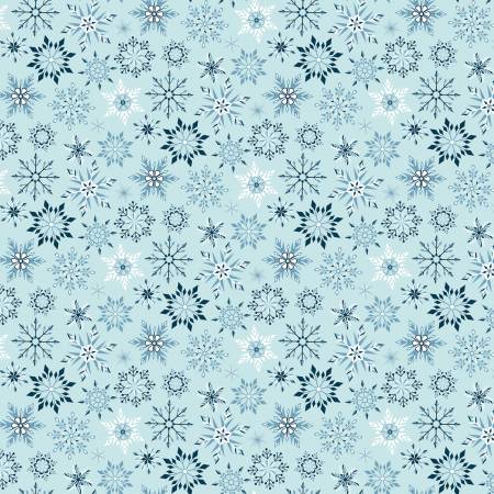 Riley Blake Winter Magic Snowflakes Aqua flannel quilting fabric