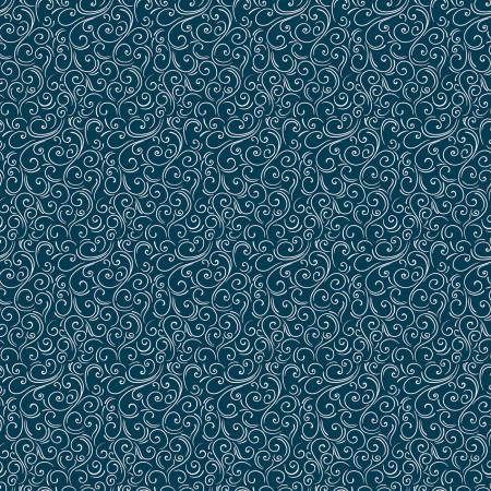 Riley Blake Winter Magic Swirls Navy flannel quilting fabric