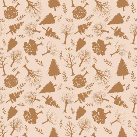 Riley Blake Into the Woods Trees Cream flannel quilting fabric