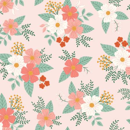 Meadow Moments Floral Flannel Pink by Riley Blake