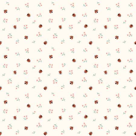 Meadow Moments Ladybugs Flannel Cream by Riley Blake
