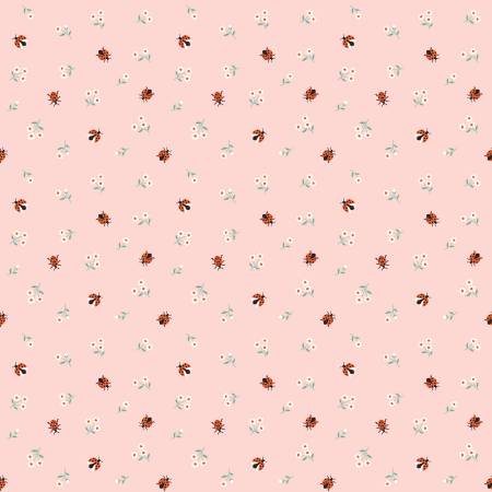 Meadow Moments Ladybugs Flannel Pink by Riley Blake