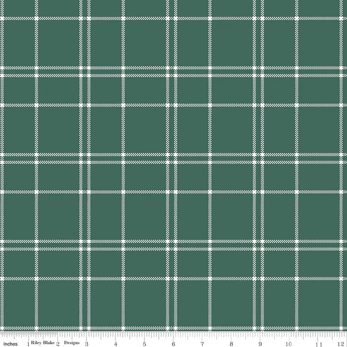 The North Pole Plaid Forest quilting fabric by Riley Blake
