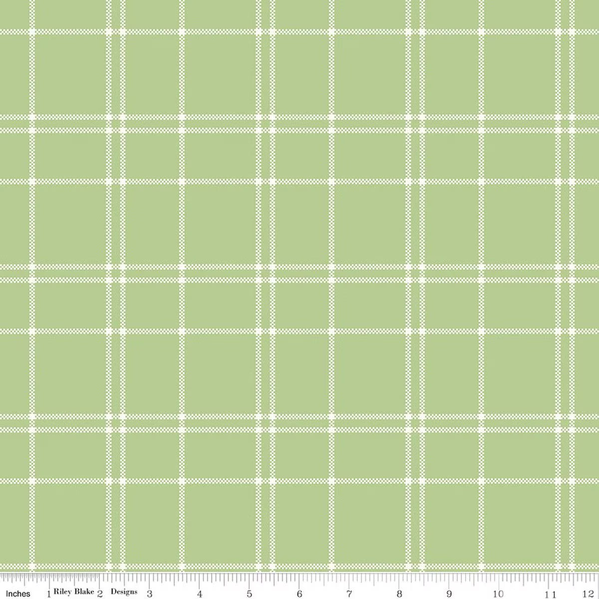 The North Pole Plaid Honeydew quilting fabric by Riley Blake
