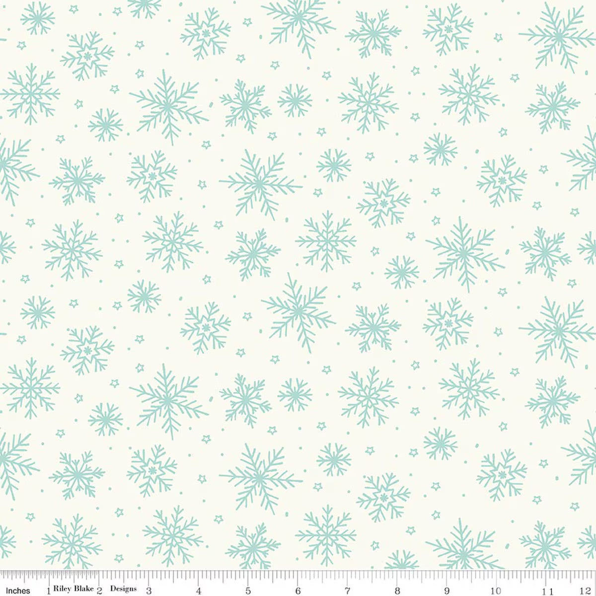 The North Pole Snowflakes White quilting fabric by Riley Blake