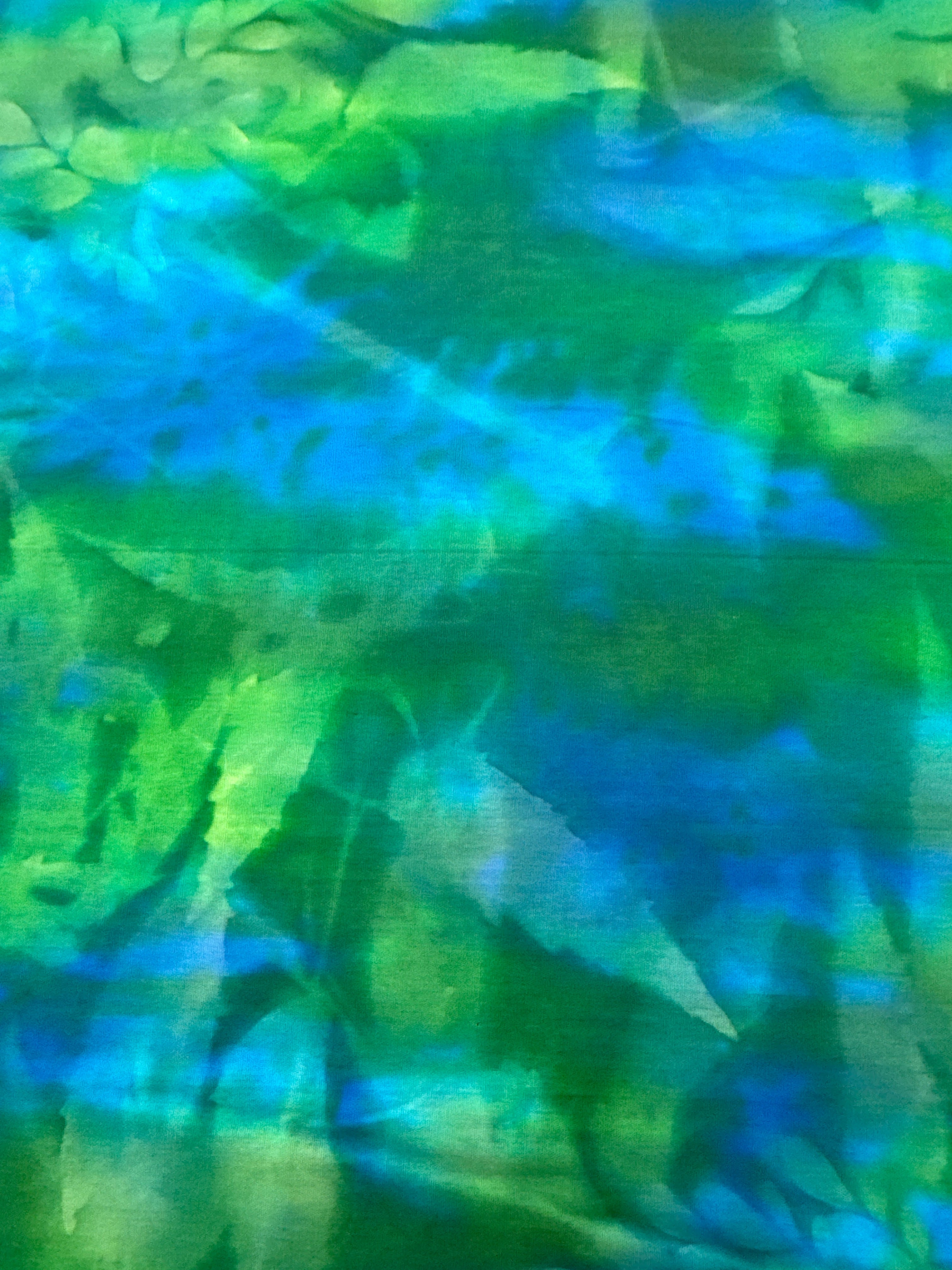 Leaf Silhouette Blue Green blender quilting fabric